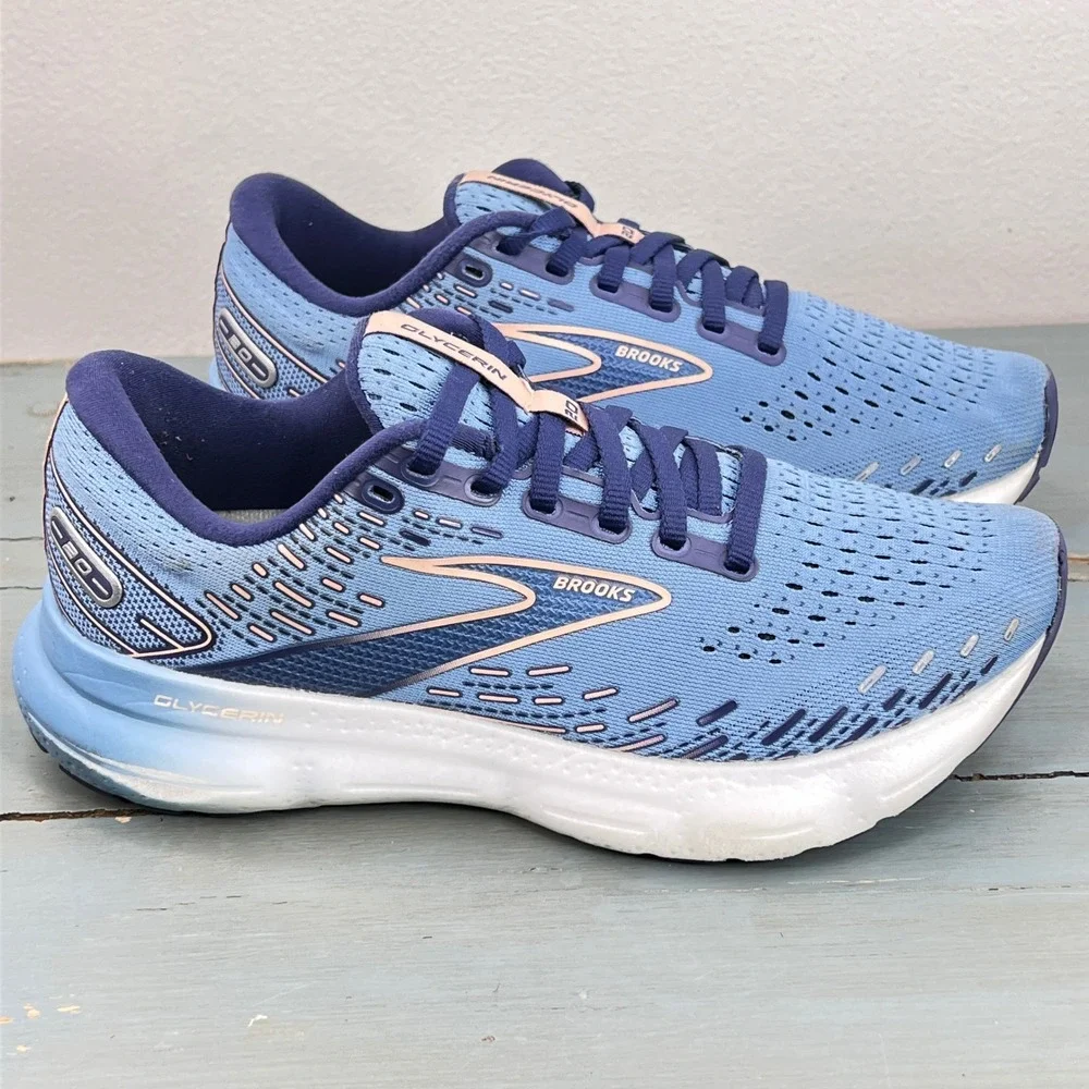 Brooks Glycerin 20 Womens Running Shoes Blue Peach 1203691B478 Size 8 Medium B